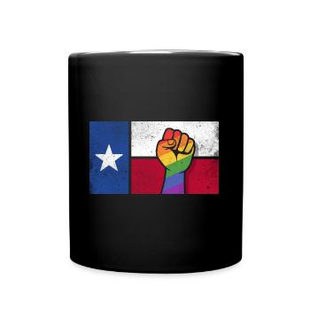 Conception du poing de la Texas Pride pour les fiers Texans LGBT + - Mug uni - noir - Devant