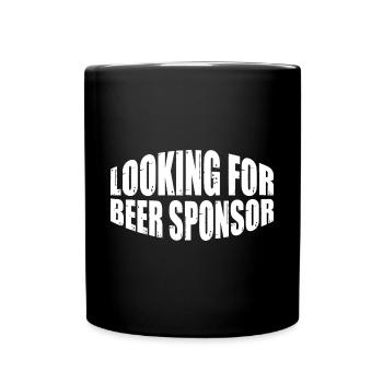 À la recherche d’un sponsor de bière 4 - Mug uni - noir - Devant
