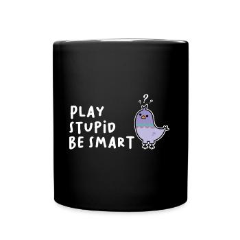 Smart Pigeon Lustiges Design für Taubenliebhaber - Tasse einfarbig - Schwarz - Vorne