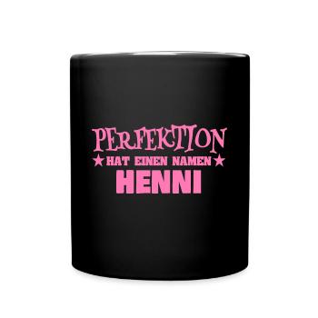 Frauenname Henni - Tasse einfarbig - Schwarz - Vorne