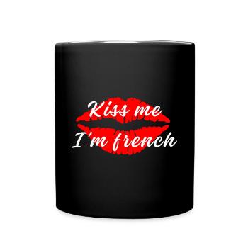 Kiss me I'm french - baiser rouge - Mug uni - noir - Devant