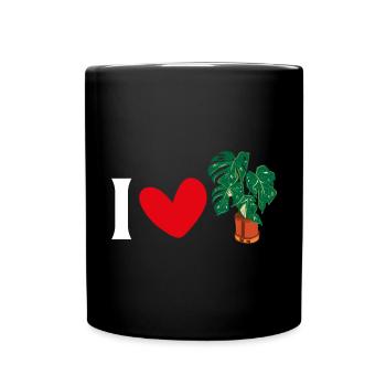 Monstera Deliciosa Albo Plante d’intérieur botanique - Mug uni - noir - Devant