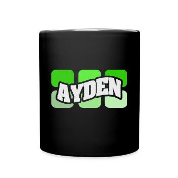 Name Ayden - Tasse einfarbig - Schwarz - Vorne