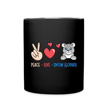 Schneeleopard - Tasse einfarbig - Schwarz - Vorne