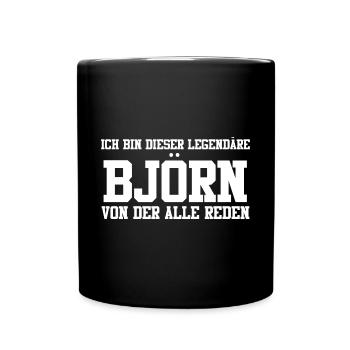 Björn Name Design - Tasse einfarbig - Schwarz - Vorne