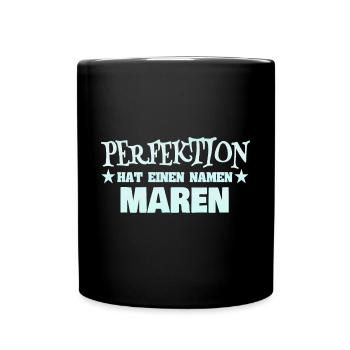 Maren als Frauenname - Tasse einfarbig - Schwarz - Vorne