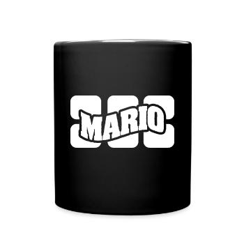 Name Mario - Tasse einfarbig - Schwarz - Vorne