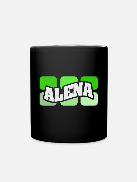 Geschenk für Alena - Tasse einfarbig - Schwarz