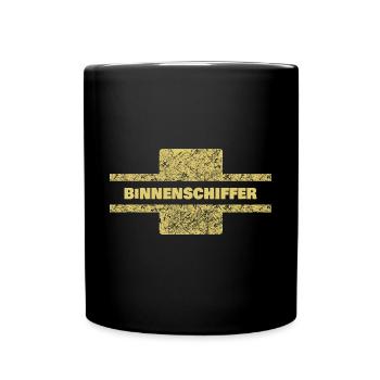 Geschenk für Binnenschiffer - Tasse einfarbig - Schwarz - Vorne