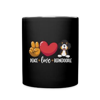 Bernedoodle Dog - Full Colour Mug - black - Front