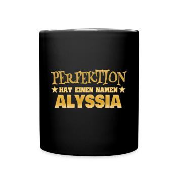 Alyssia als Frauenname - Tasse einfarbig - Schwarz - Vorne