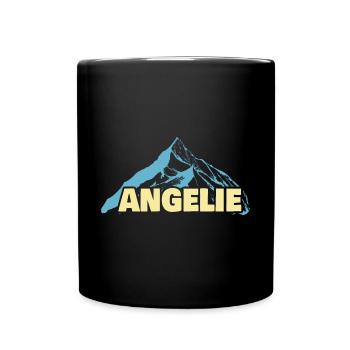 Frauenname Angelie - Tasse einfarbig - Schwarz - Vorne