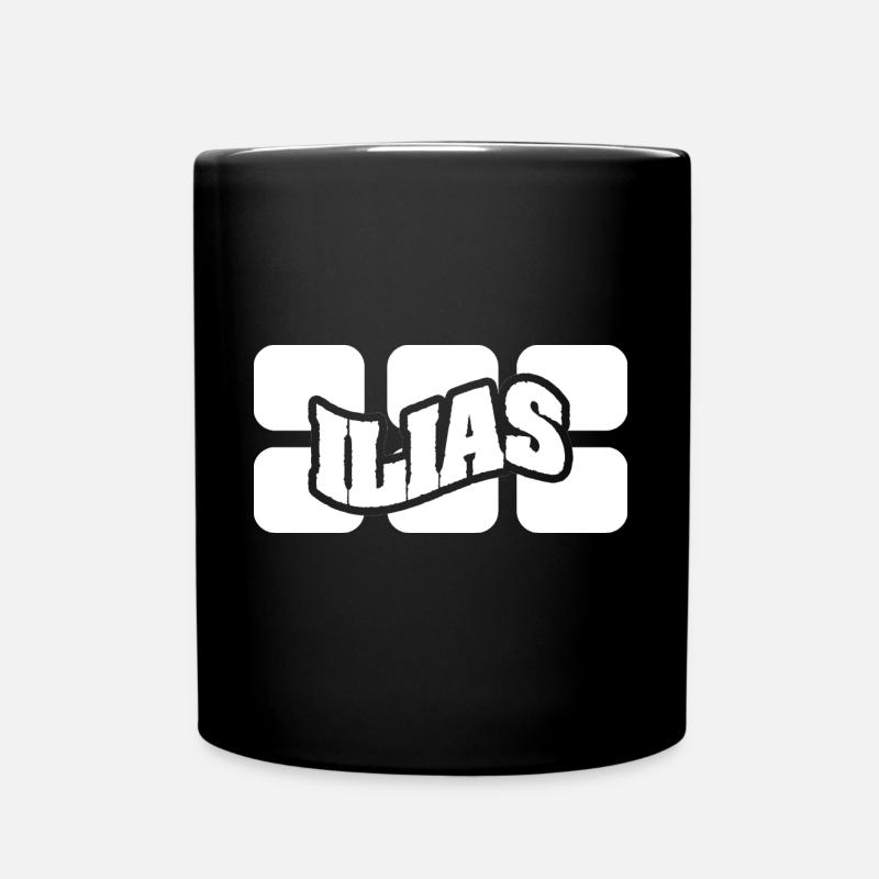 Name Ilias - Tasse einfarbig - Schwarz