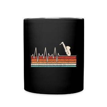 Battement de cœur du saxophone - Mug uni - noir - Devant
