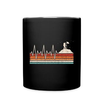 Astronaut Herzschlag - Tasse einfarbig - Schwarz - Vorne