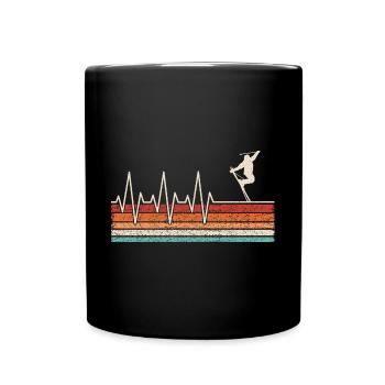 Battements de cœur du skieur - Mug uni - noir - Devant