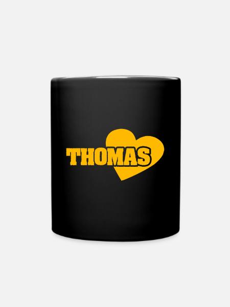 Thomas als Gold - Tasse einfarbig - Schwarz