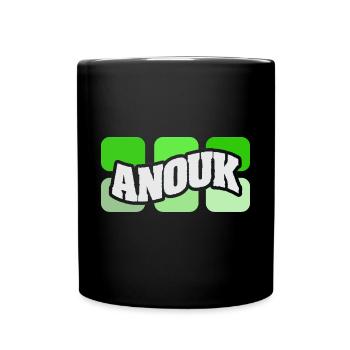 Anouk als Name - Tasse einfarbig - Schwarz - Vorne