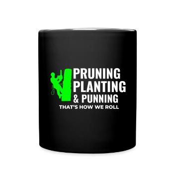Baumpfleger Baumchirurg Kletterer Klettertrimmer - Tasse einfarbig - Schwarz - Vorne