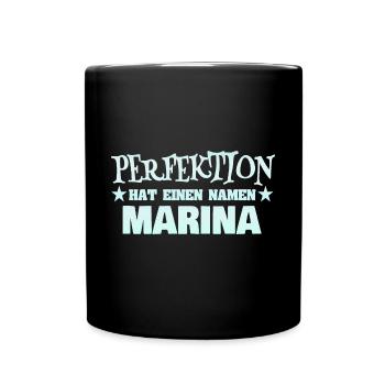 Marina als Frauenname - Tasse einfarbig - Schwarz - Vorne