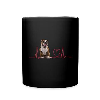 Heartbeat Gift for Dogs - Full Colour Mug - black - Front