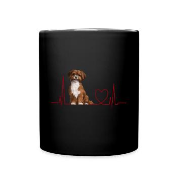 Heartbeat Gift for Dogs - Full Colour Mug - black - Front