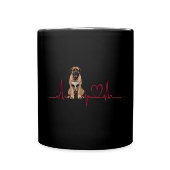 Heartbeat Gift for Dogs - Full Colour Mug - black - Front