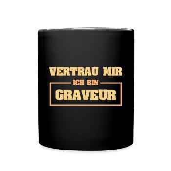 Graveur drôle - Mug uni - noir - Devant