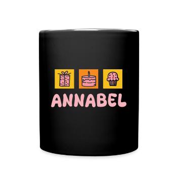 Vorname Annabel - Tasse einfarbig - Schwarz - Vorne
