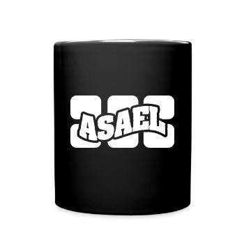 Name Asael - Tasse einfarbig - Schwarz - Vorne