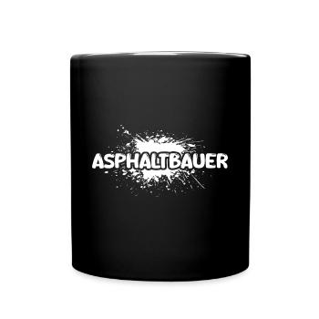 Job Asphaltbauer - Tasse einfarbig - Schwarz - Vorne