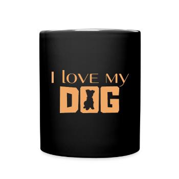 J’aime mon chien - Mug uni - noir - Devant