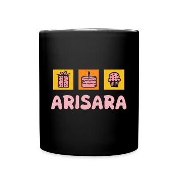 Geschenk für Arisara - Tasse einfarbig - Schwarz - Vorne