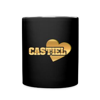 Castiel als Gold - Tasse einfarbig - Schwarz - Vorne