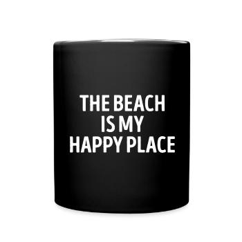 Der Strand ist mein glücklicher Ort Sommer - Tasse einfarbig - Schwarz - Vorne