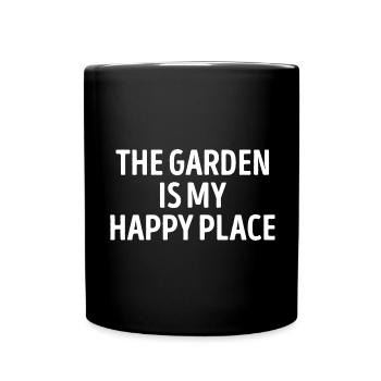 Le jardin est mon endroit heureux - Mug uni - noir - Devant
