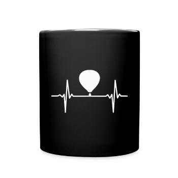 Hot Air Balloon Heartbeat - Full Colour Mug - black - Front