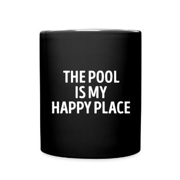 The Pool Is my Happy Place Swimming - Full Colour Mug - black - Front