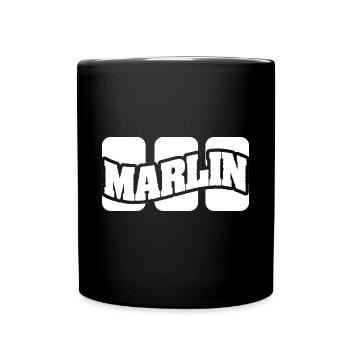 Name Marlin - Tasse einfarbig - Schwarz - Vorne