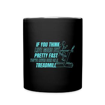 Courir assez vite n’a jamais été un marathon sur tapis roulant - Mug uni - noir - Devant
