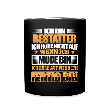 BESTATTER - Der Fertigsteller - Tasse einfarbig - Schwarz - Vorne