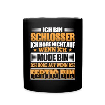 SCHLOSSER - Der Fertigsteller - Tasse einfarbig - Schwarz - Vorne