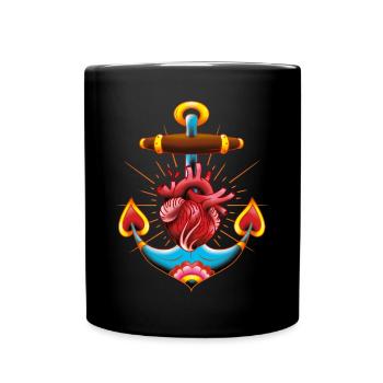 Sailor's Heart - Tattoo design - Mug uni - noir - Devant