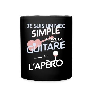 Guitariste - un mec simple - Mug uni - noir - Devant