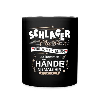 Schlagerparty Schlager Volksmusik Feiern Party - Tasse einfarbig - Schwarz - Vorne