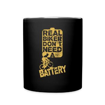 De vrais cyclistes sans batterie - Mug uni - noir - Devant