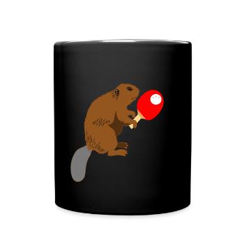 Table tennis racket Beaver rodent gifts - Full Colour Mug - black - Front