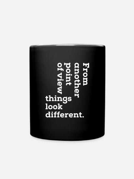 Angle perspective quote quote shirt Done - Full Colour Mug - black