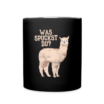 Alpagas amusant du Pérou avec une idée de cadeau renard - Mug uni - noir - Devant