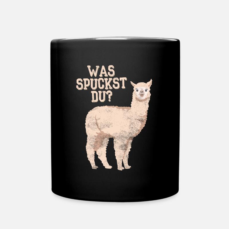 Lustiges Alpaka aus Peru mit Spruch Geschenkidee - Tasse einfarbig - Schwarz